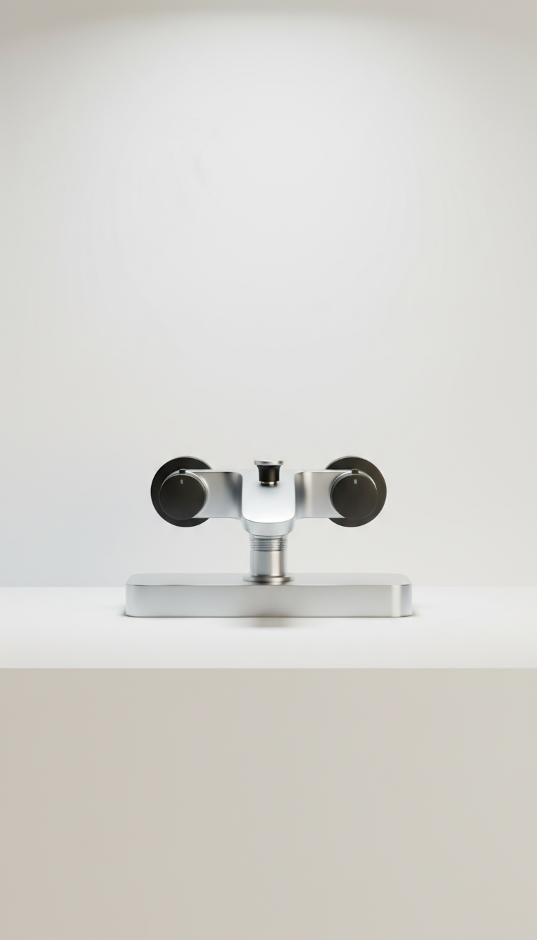 Vanne thermostatique en aluminium brossé