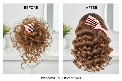 Avant après cheveux démêlés