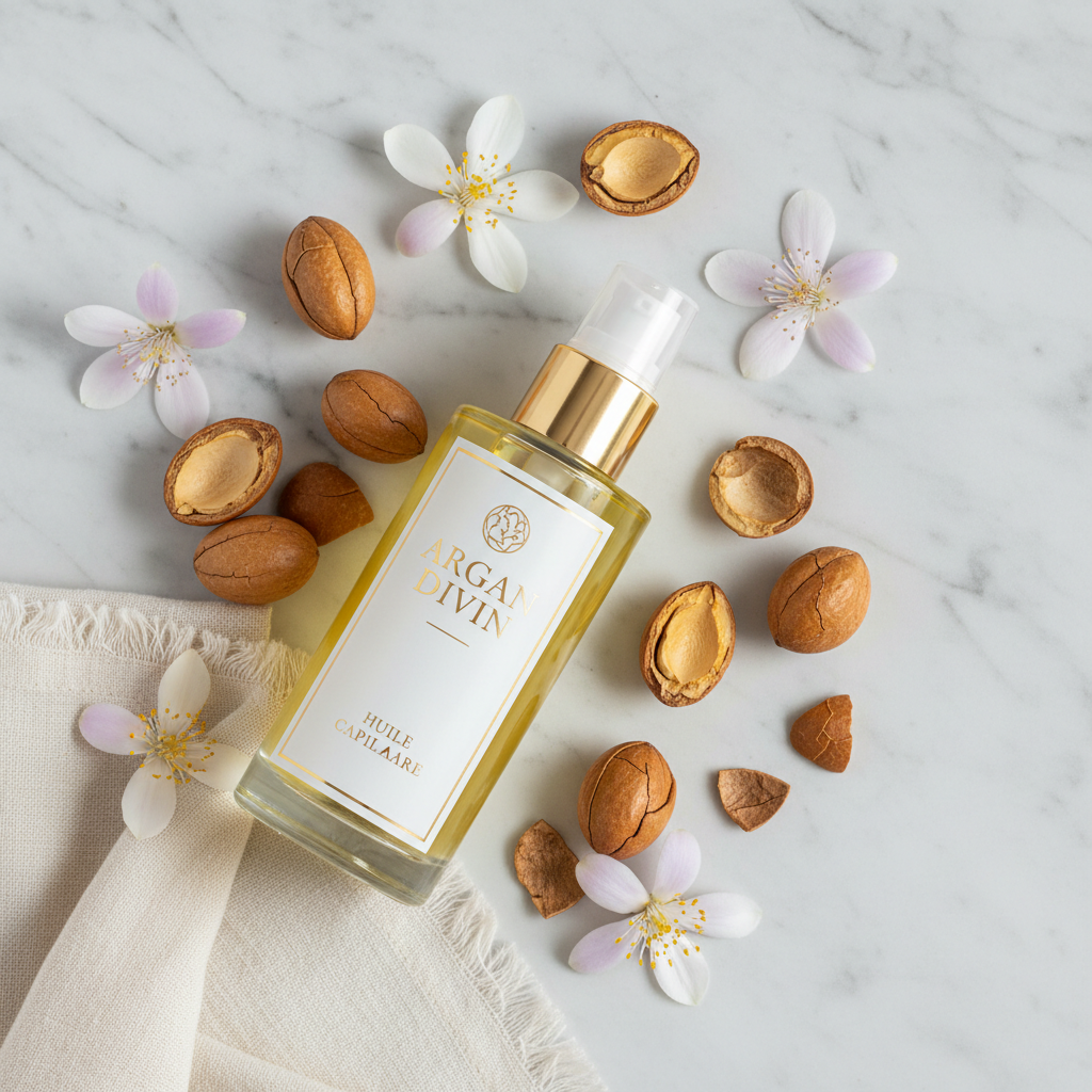 Flat lay marbre argan