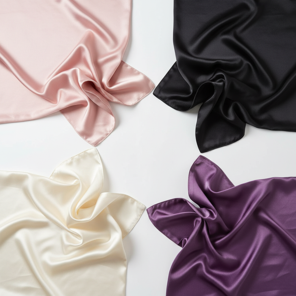 Taies d'oreiller satinées en plusieurs coloris