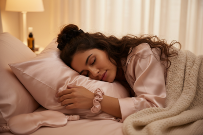 Chouchou satiné au poignet routine nuit
