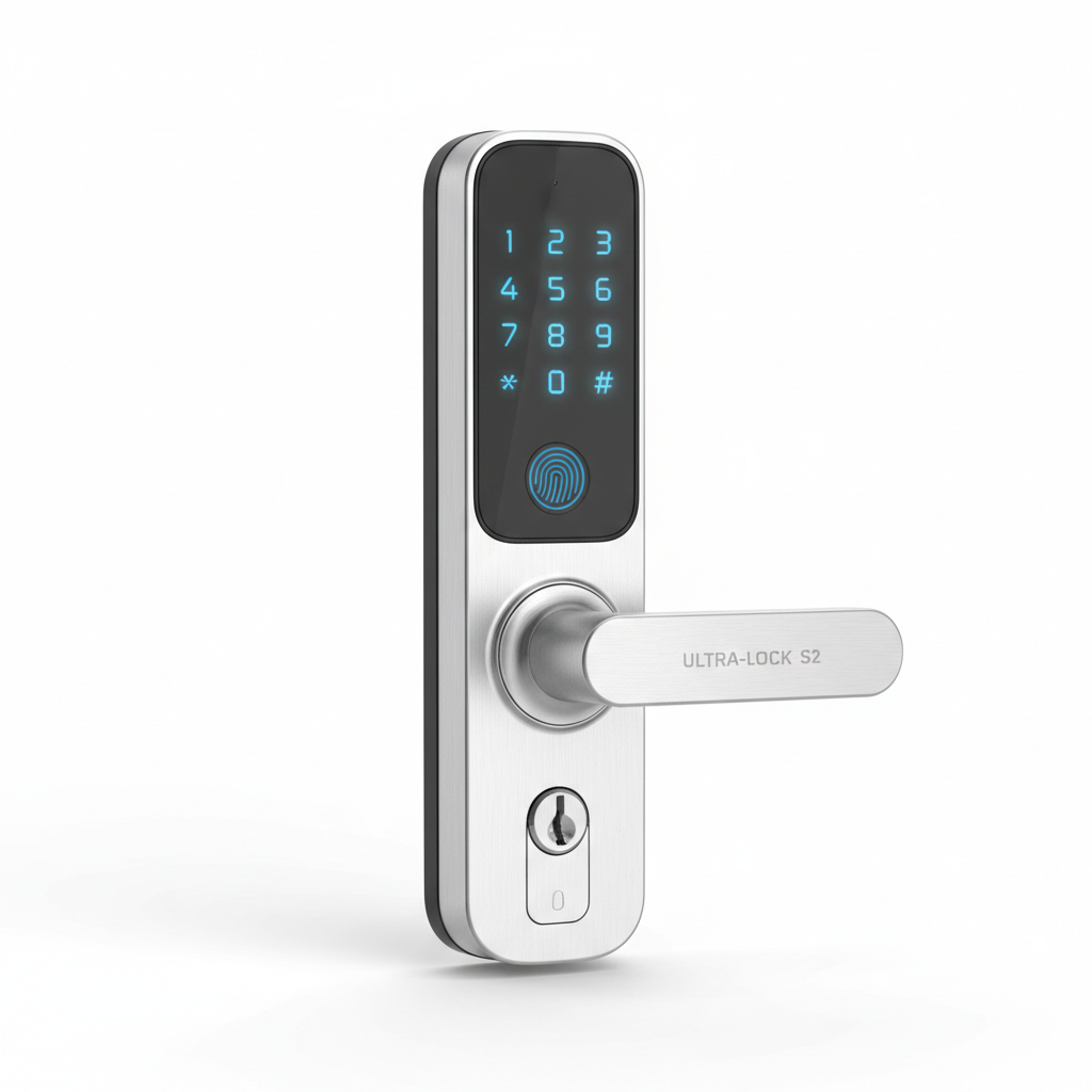 Serrure bluetooth fond blanc